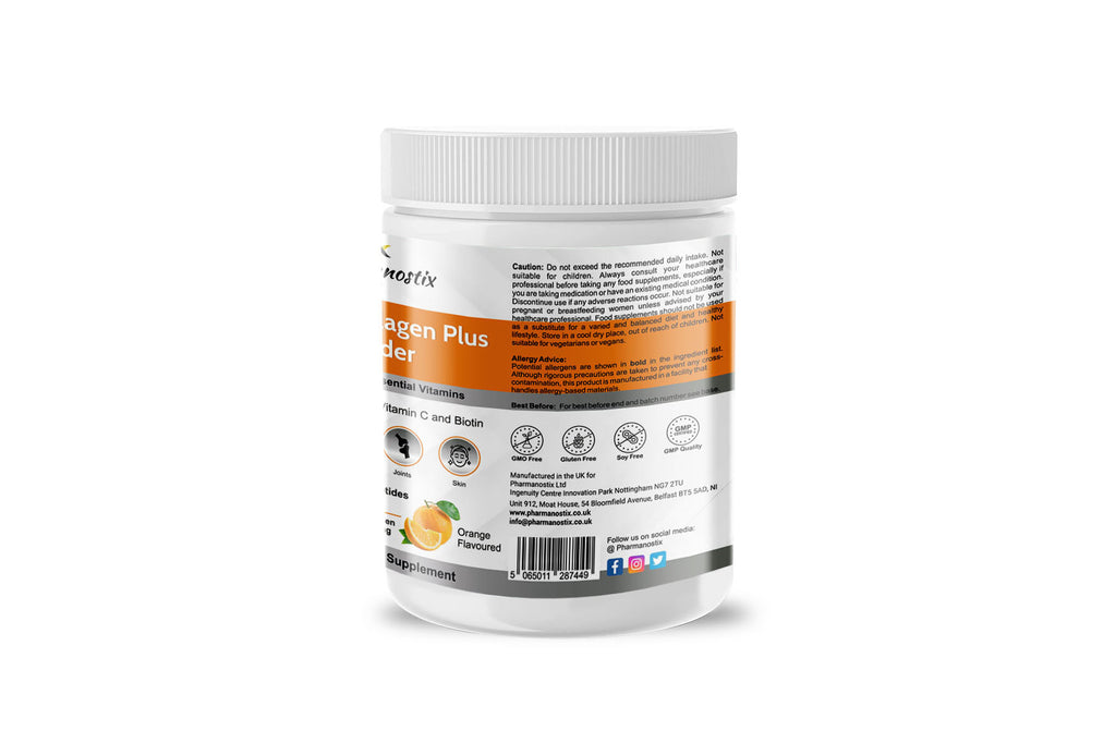 Hydrolysed Marine Collagen Plus Powder 300g - 10,000mg Collagen Orange Flavoured-2
