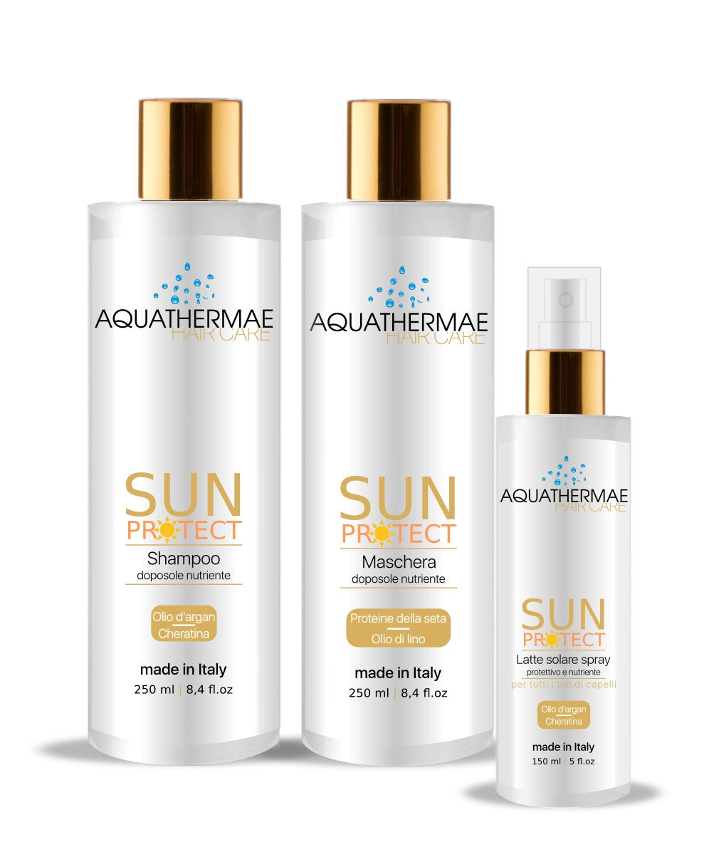 Kit solare protettivo e nutriente, capelli sani e protetti,  argan e cheratina-0