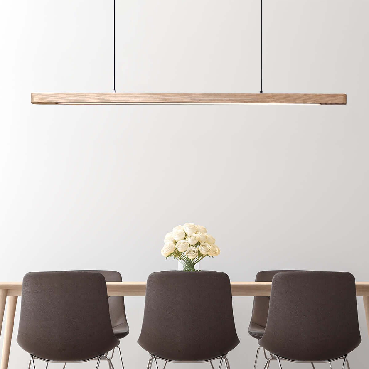 Geometric Solid Wood Tri-Color Pendant Light-0