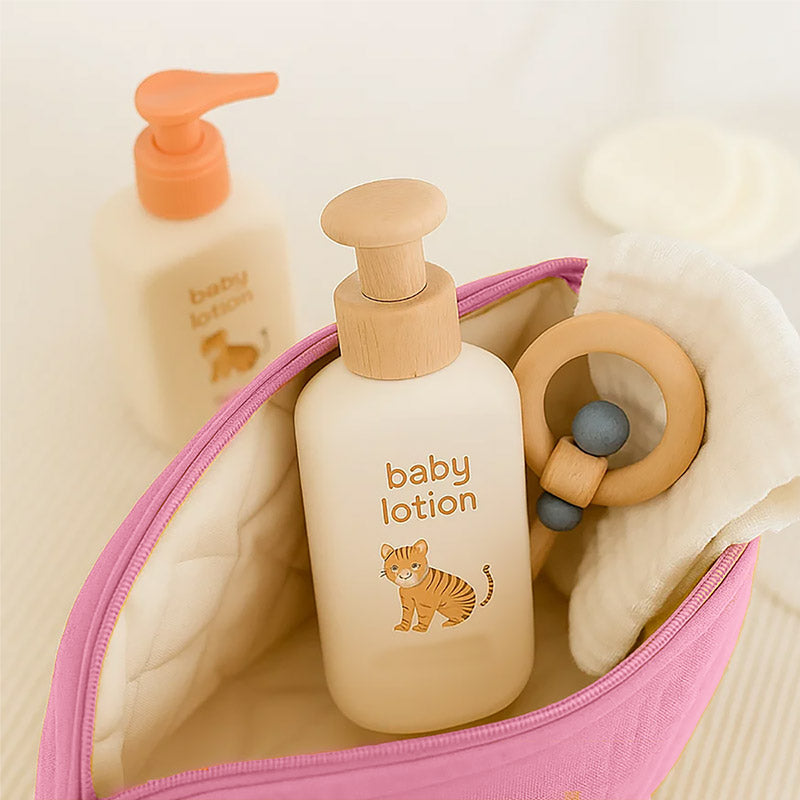 trousse de toilette en coton bio Rose papate fille