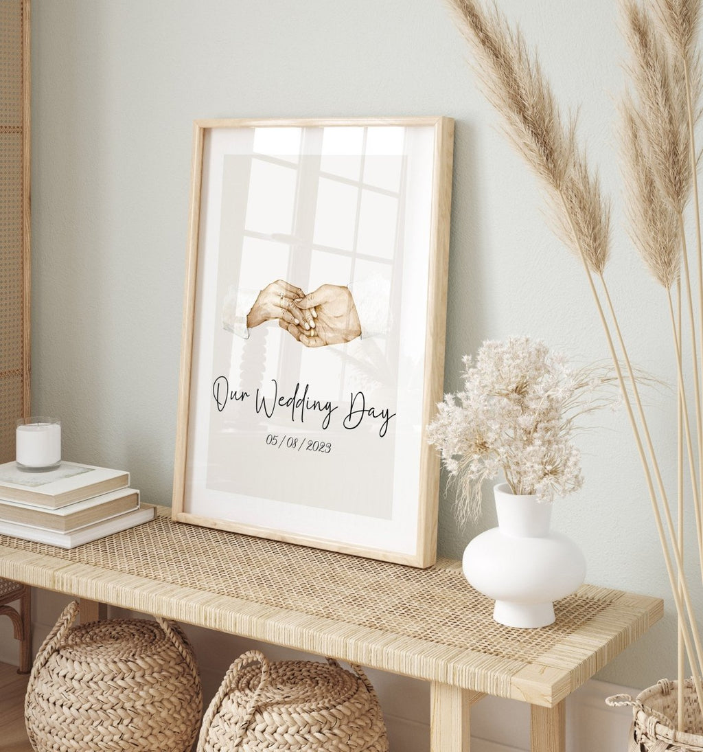 Hochzeit Verlobung Poster · Geschenkidee ·  Datum Text  Personalisiert · Hochzeit Brautpaar · Verlobung · Deko Print · ohne Rahmen-2