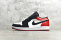 Air Jordan 1 Low Black Toe svart vit röd herr