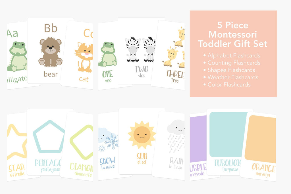 66-Piece Toddler Flash Card Bundle | ABC, Numbers, Colors, Shapes & Weather