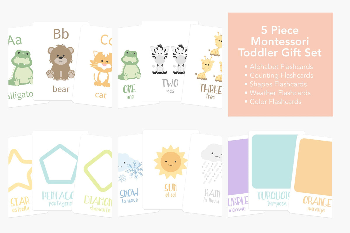 66-Piece Toddler Flash Card Bundle | ABC, Numbers, Colors, Shapes & Weather