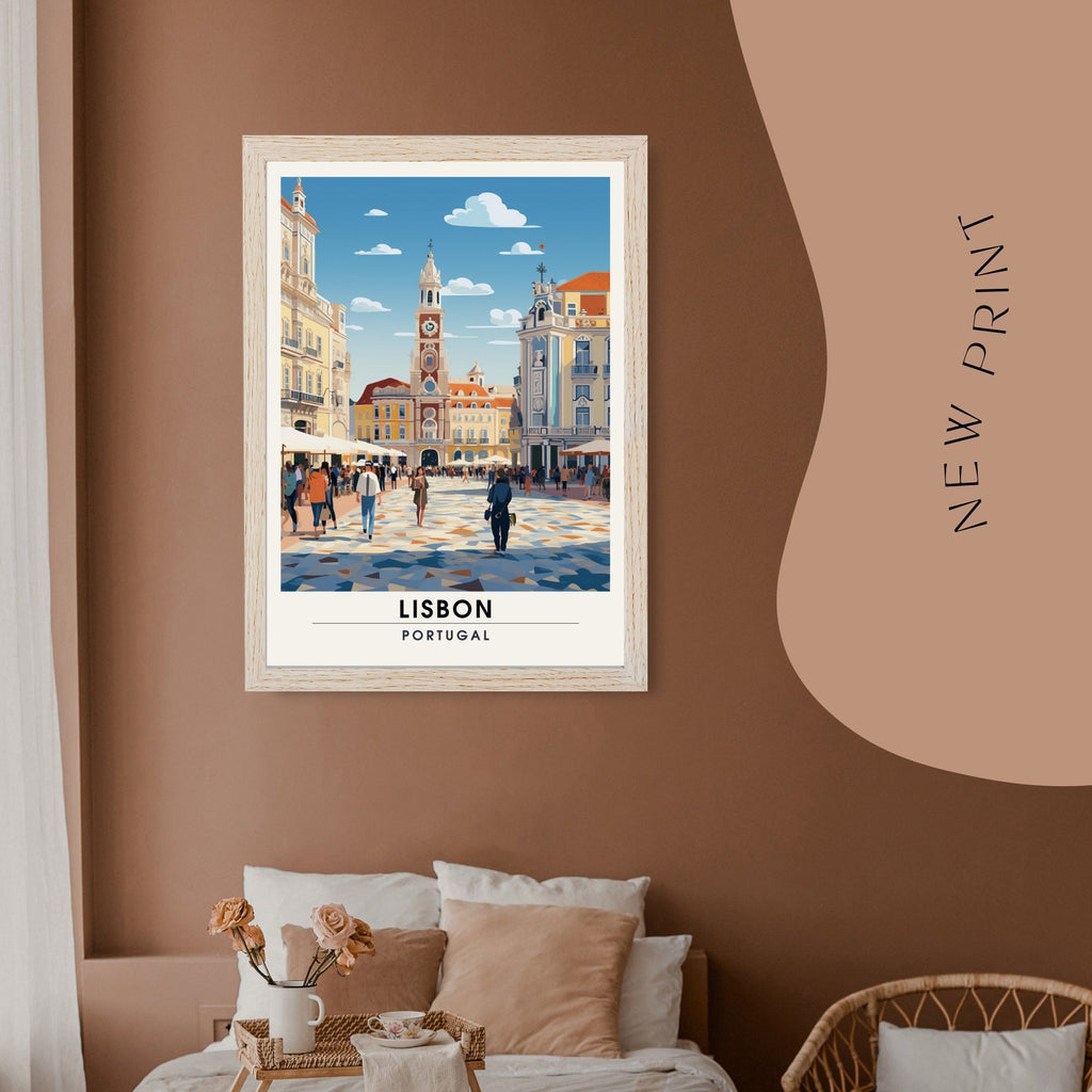Impression Lisbonne, Portugal, Poster de voyage Lisbonne, Praça do Comércio-4