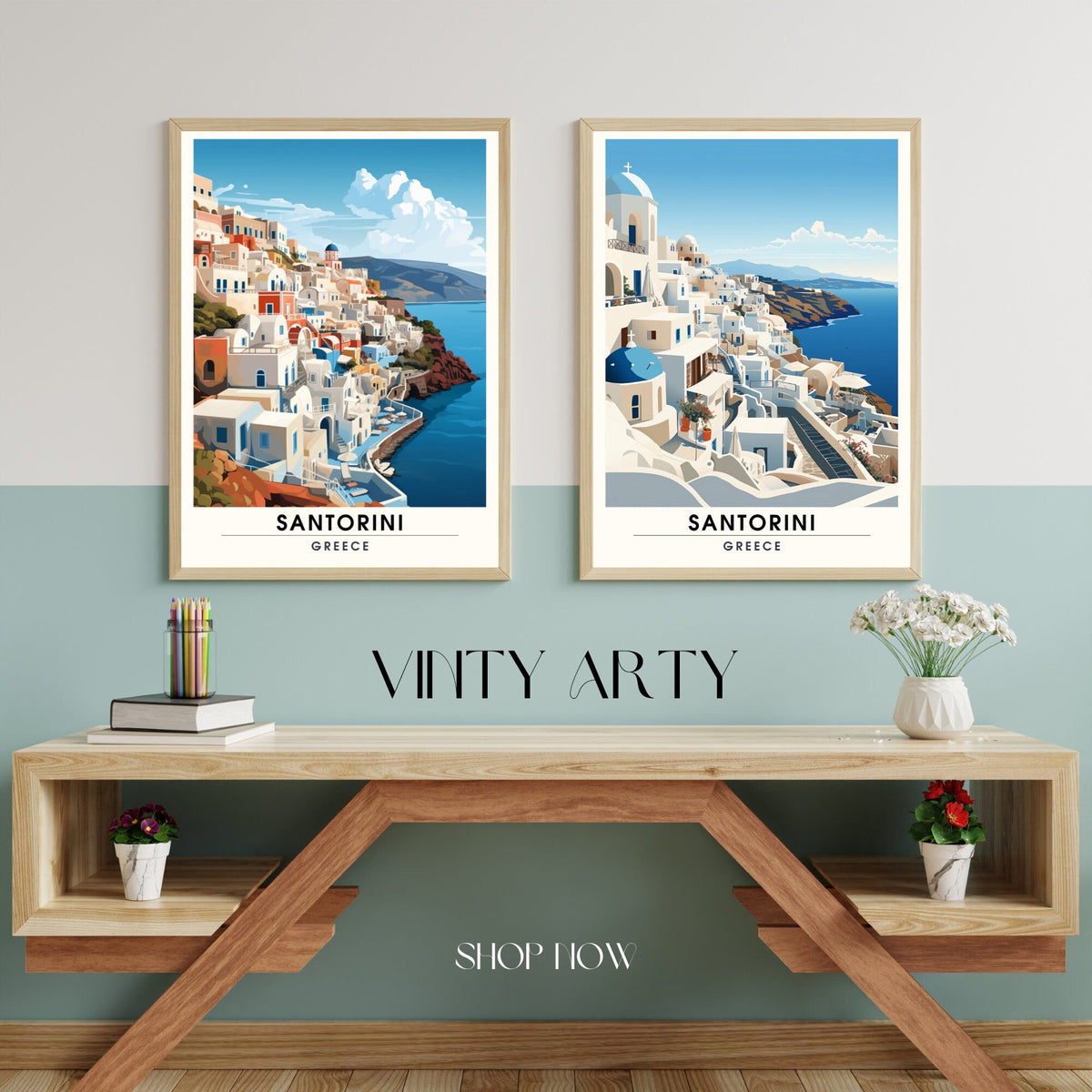 Impression Santorin, Grèce | Affiche de voyage Santorin  | Affiche Grèce-4
