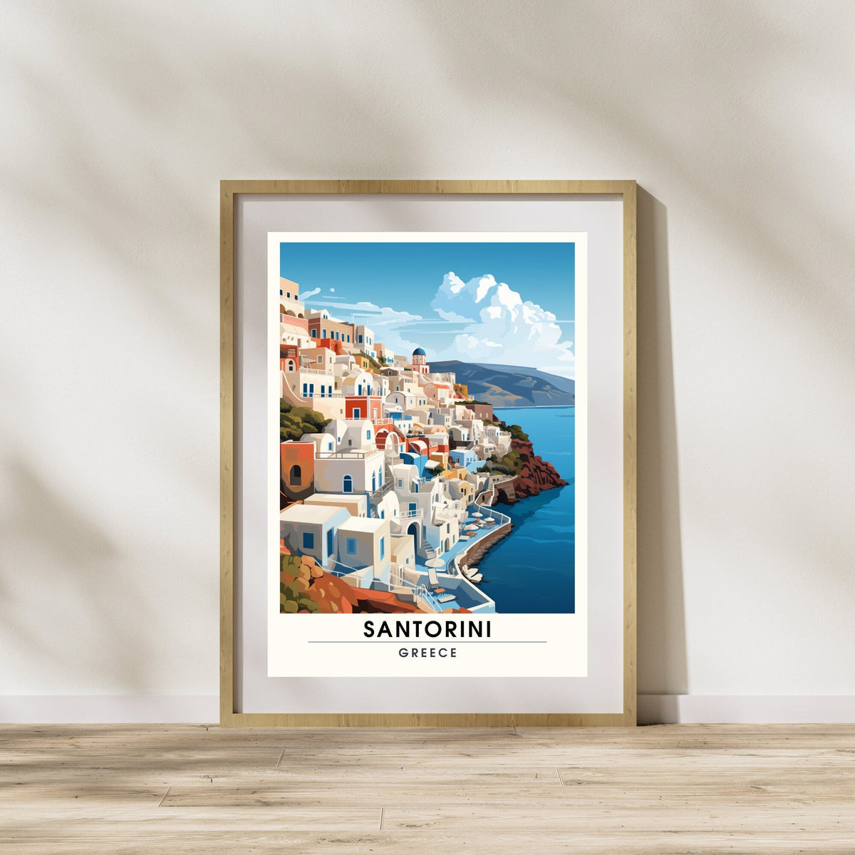 Impression Santorin, Grèce | Affiche de voyage Santorin  | Affiche Grèce-1
