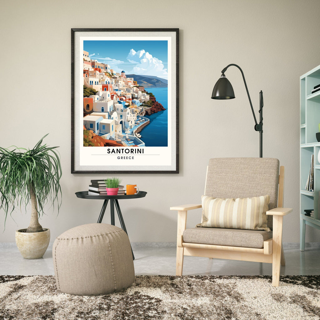 Impression Santorin, Grèce | Affiche de voyage Santorin  | Affiche Grèce-2