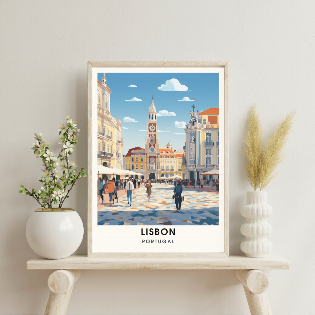 Impression Lisbonne, Portugal, Poster de voyage Lisbonne, Praça do Comércio-3