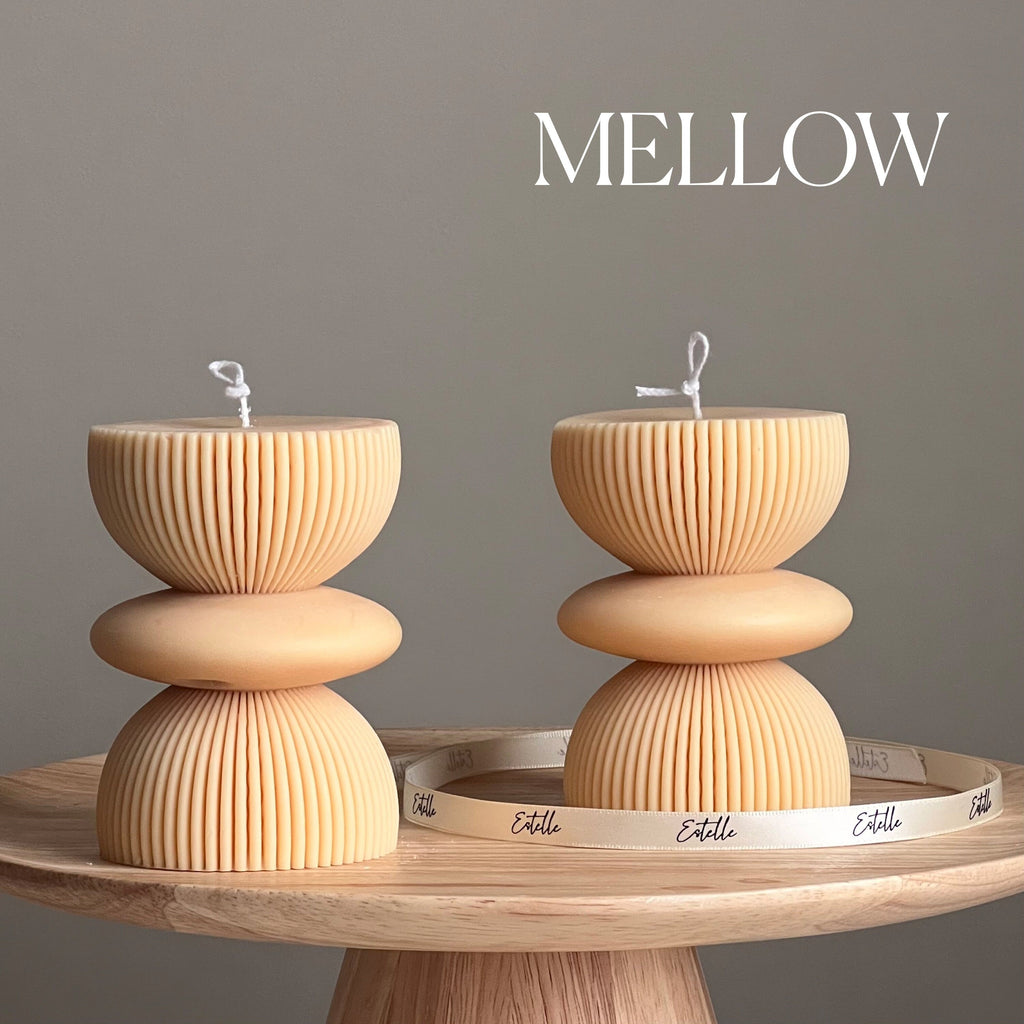 Geometric Soy Pillar Candle: Sculptural Home Decor-3
