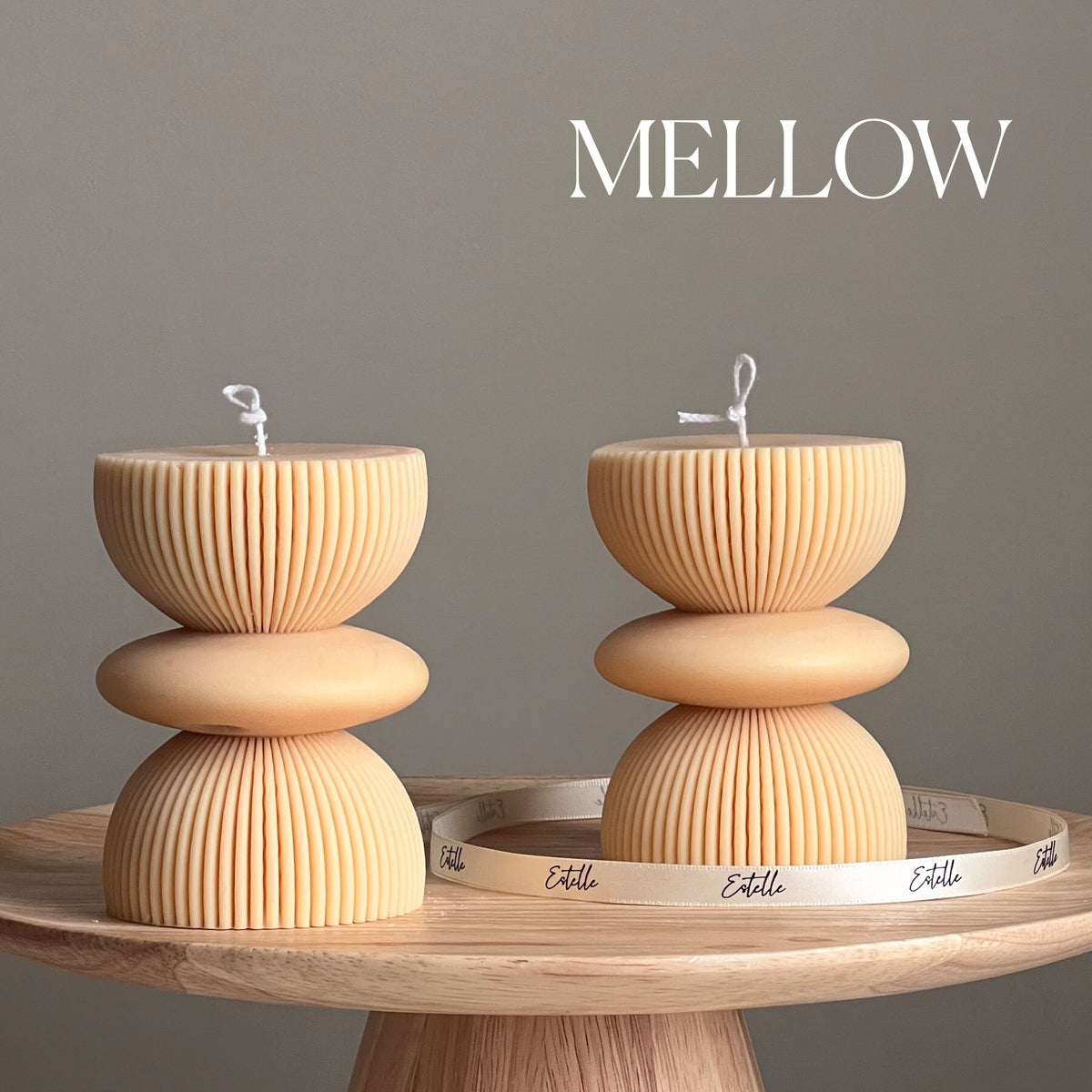 Geometric Soy Pillar Candle: Sculptural Home Decor-3