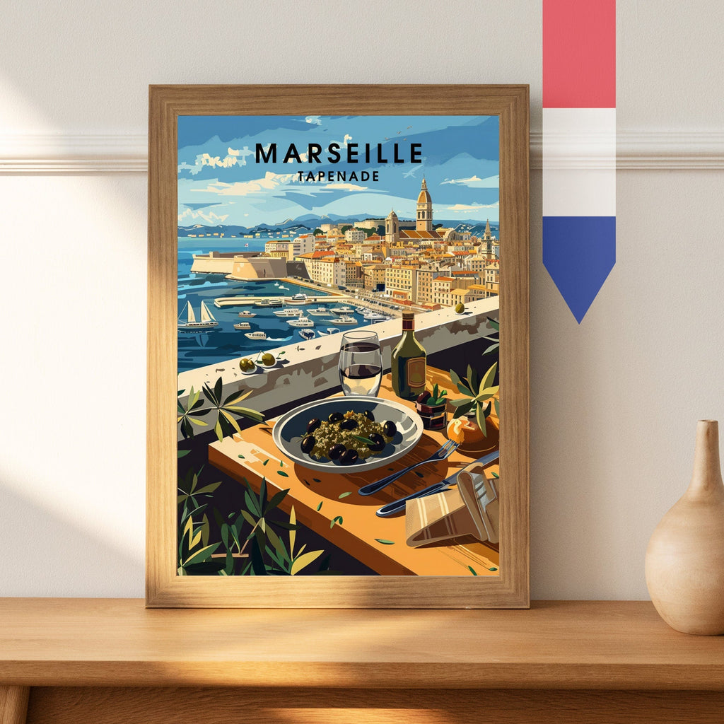 Kitchen poster | Marseille poster | Tapenade print | Travel souvenir | Gift idea | France travel print-0