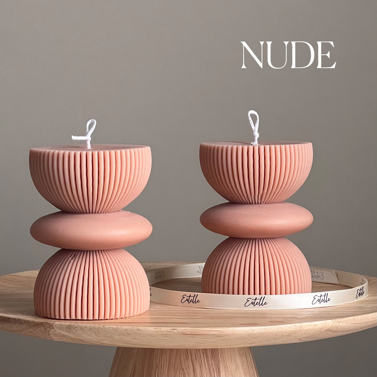 Geometric Soy Pillar Candle: Sculptural Home Decor-1