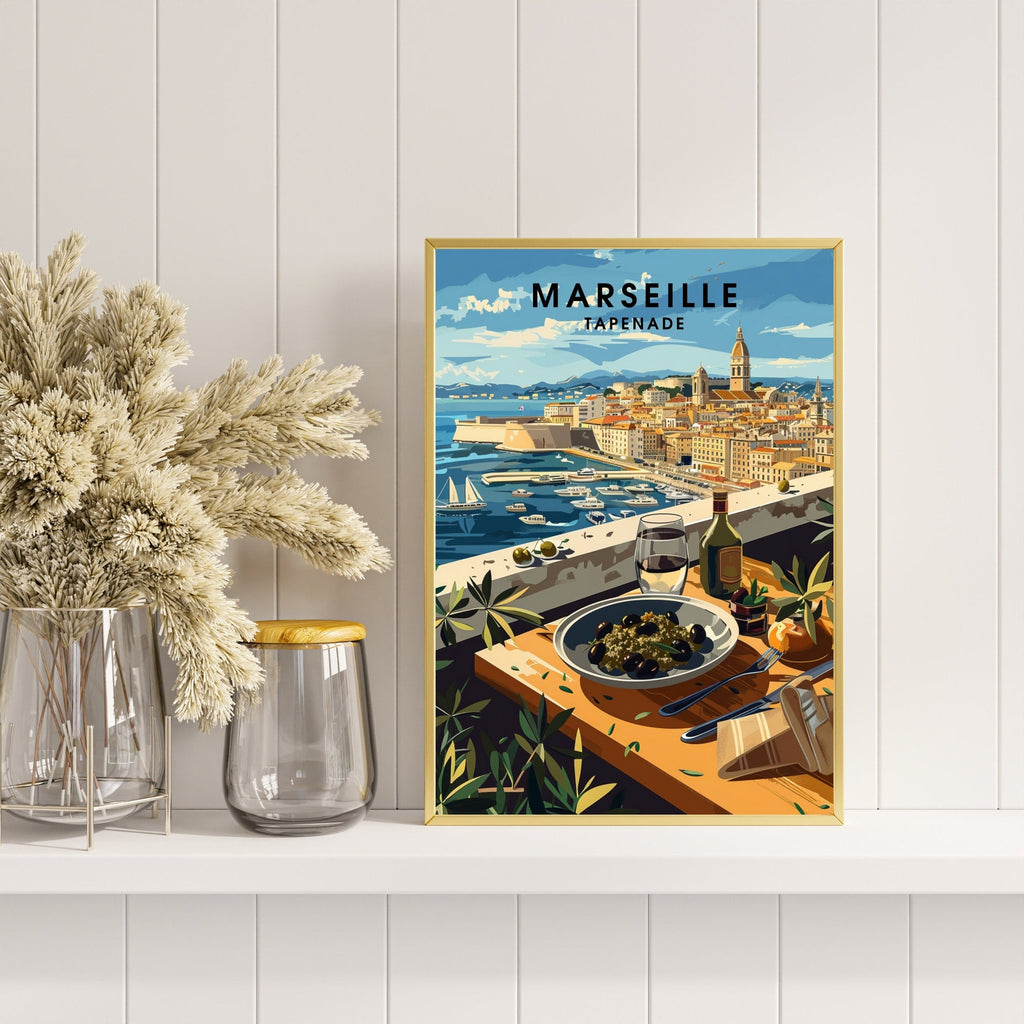 Kitchen poster | Marseille poster | Tapenade print | Travel souvenir | Gift idea | France travel print-1