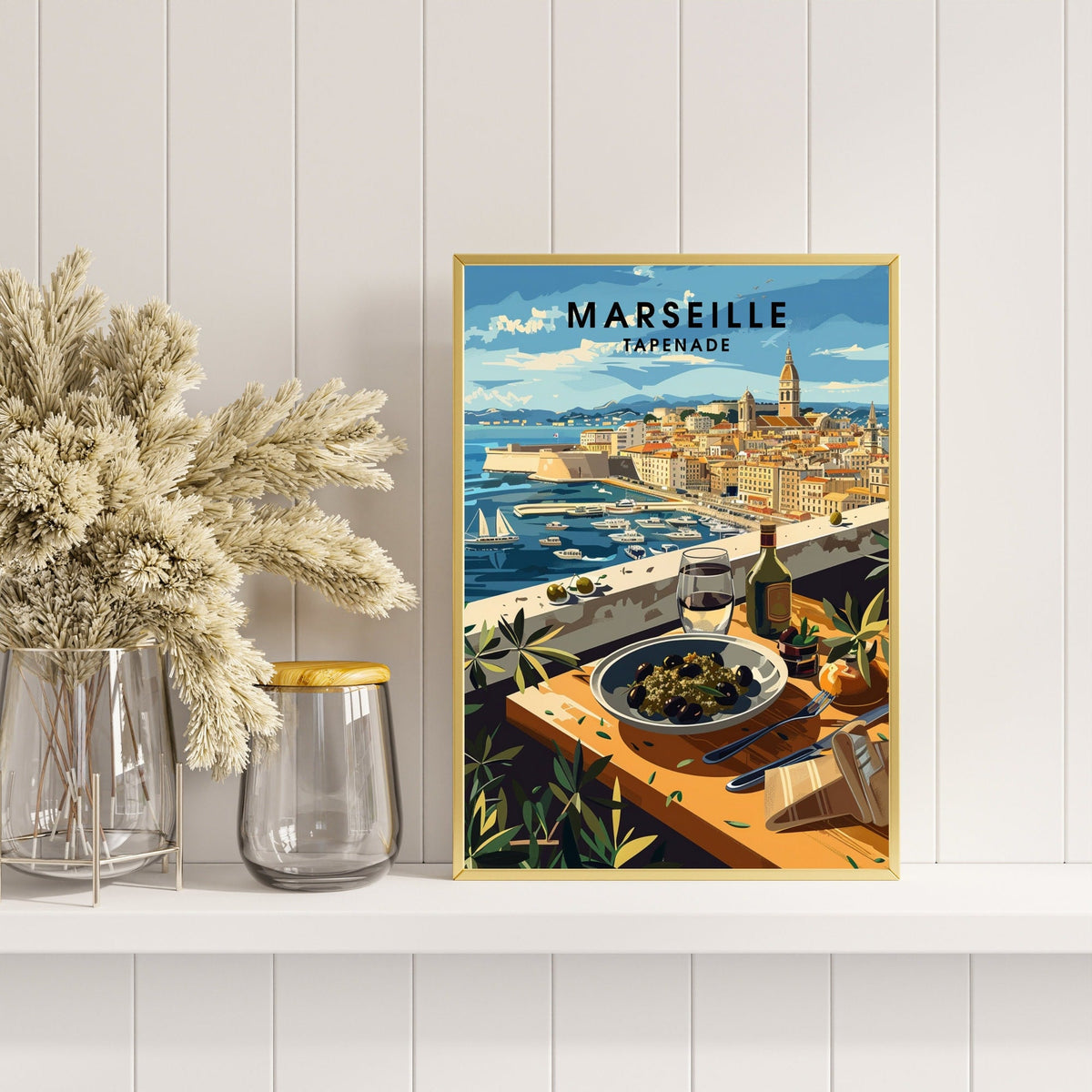 Kitchen poster | Marseille poster | Tapenade print | Travel souvenir | Gift idea | France travel print-1