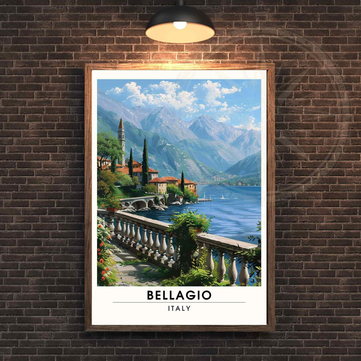 Affiche Bellagio | Impression de voyage Bellagio, italie | Affiche de voyage Lac de Côme-2