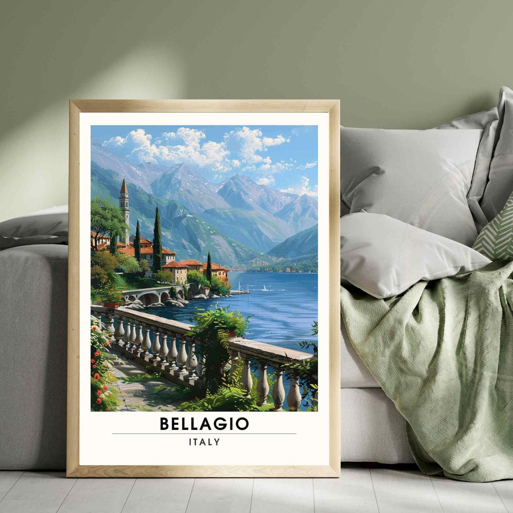 Affiche Bellagio | Impression de voyage Bellagio, italie | Affiche de voyage Lac de Côme-1