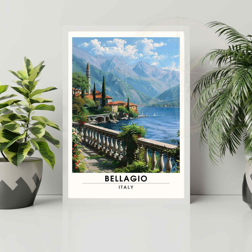 Affiche Bellagio | Impression de voyage Bellagio, italie | Affiche de voyage Lac de Côme-3