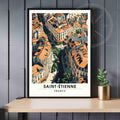 Affiche Saint-Étienne | Impression de voyage Saint-Étienne, France - Vue de ciel-0