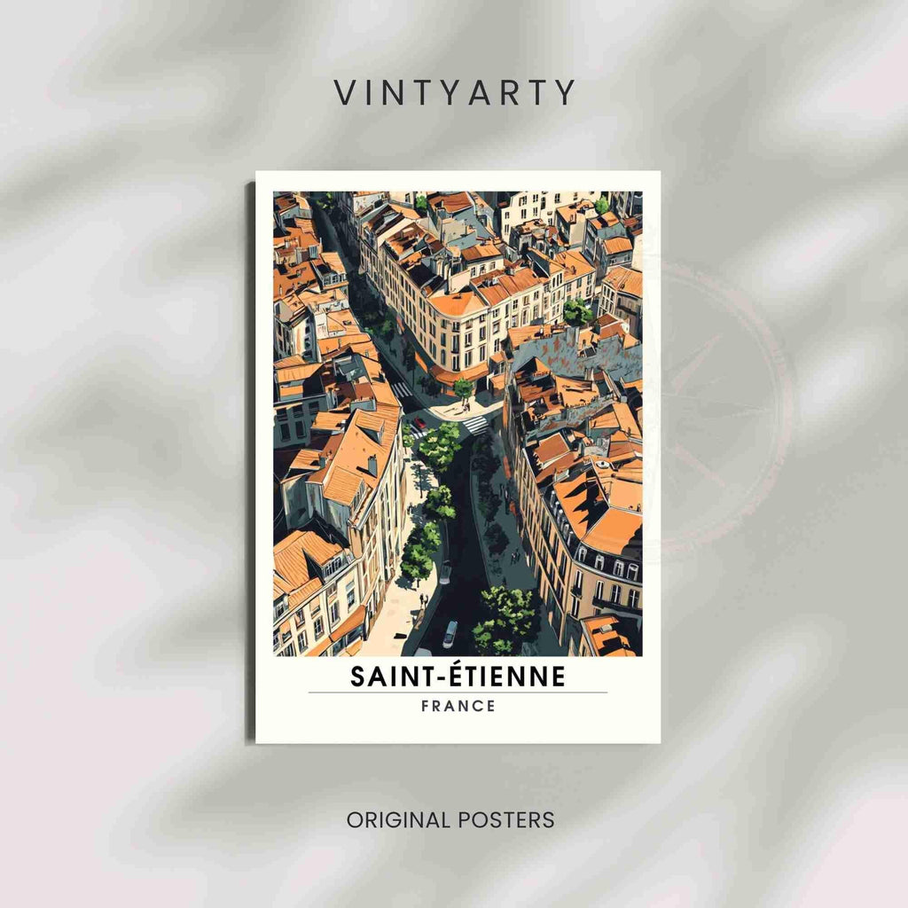 Affiche Saint-Étienne | Impression de voyage Saint-Étienne, France - Vue de ciel-4
