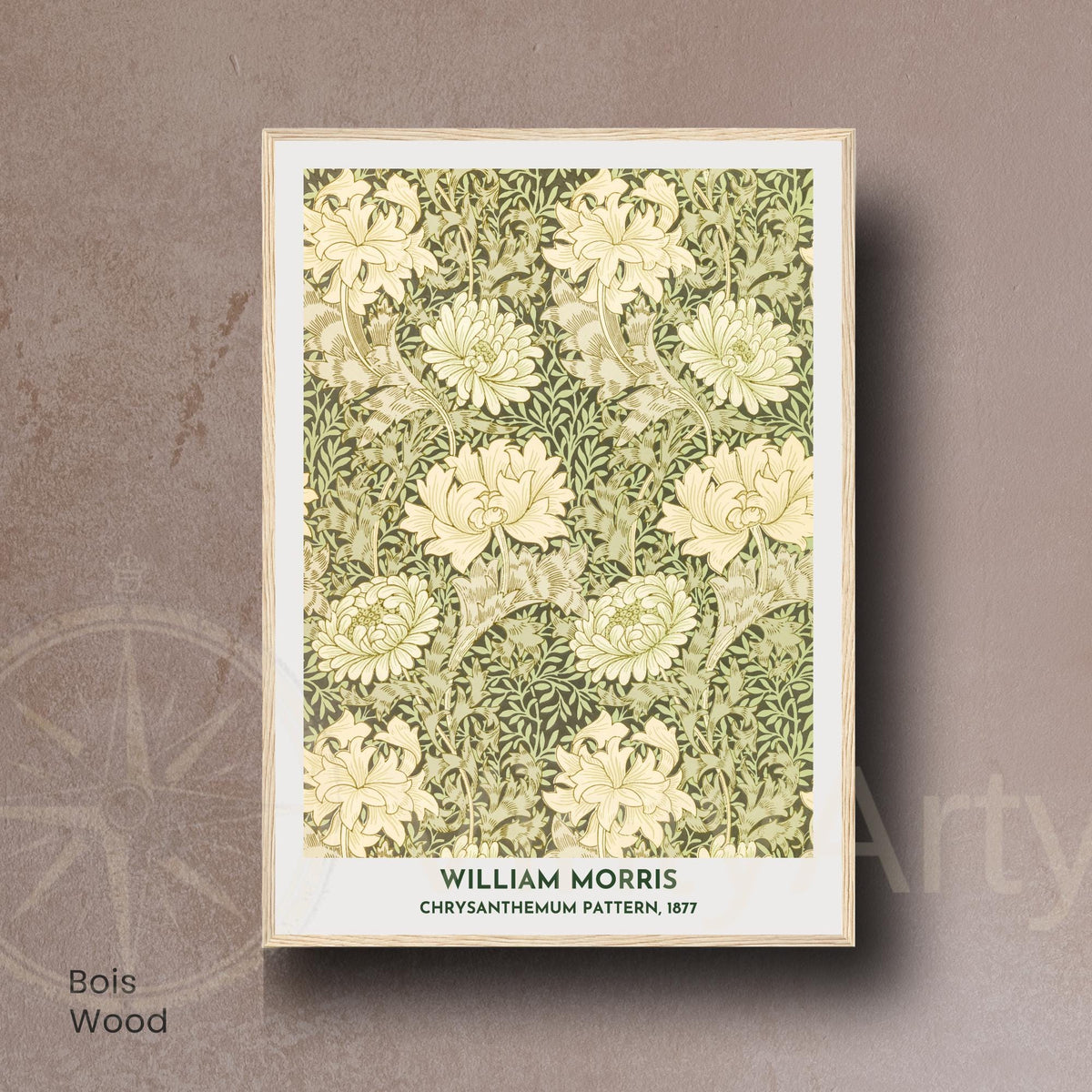 Affiche William Morris Chrysanthemum Pattern 1877 – Poster floral vintage Arts & Crafts, impression murale botanique, décoration intérieure-6