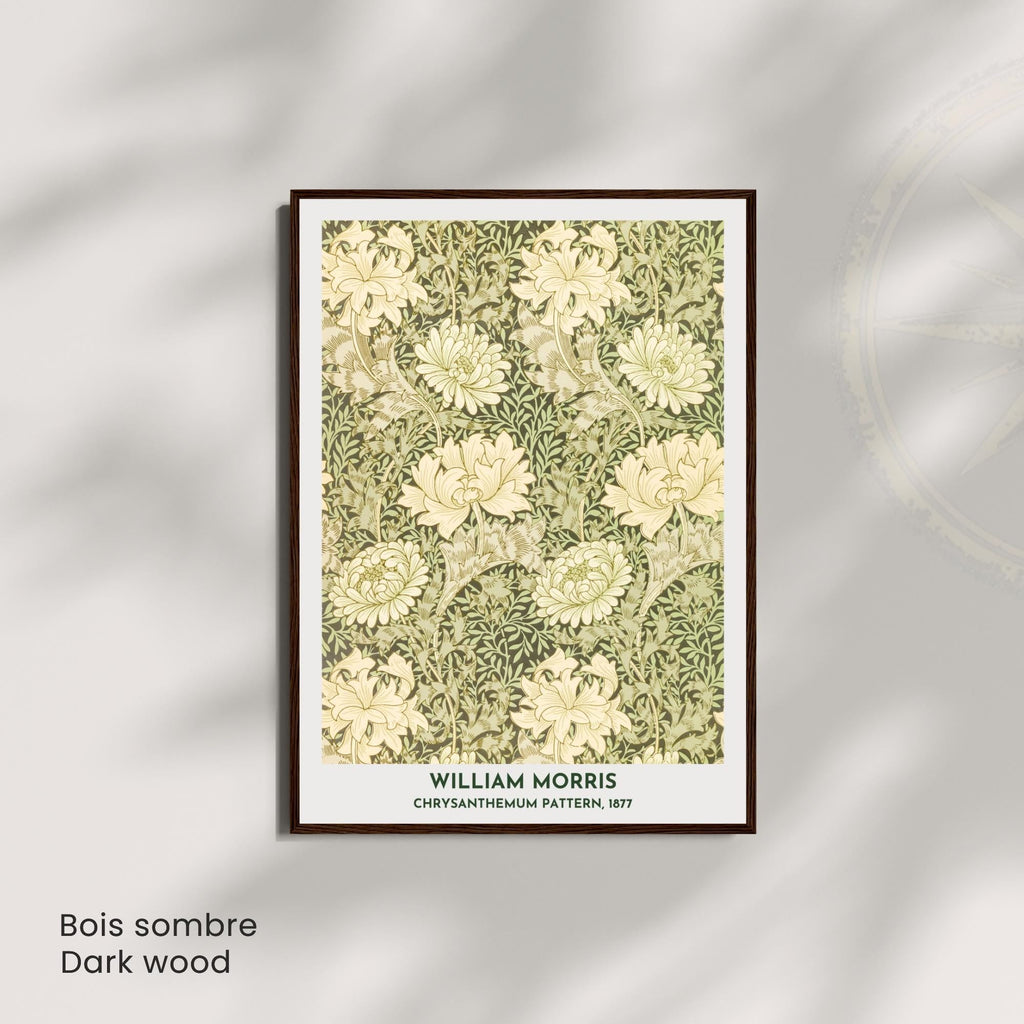Affiche William Morris Chrysanthemum Pattern 1877 – Poster floral vintage Arts & Crafts, impression murale botanique, décoration intérieure-2