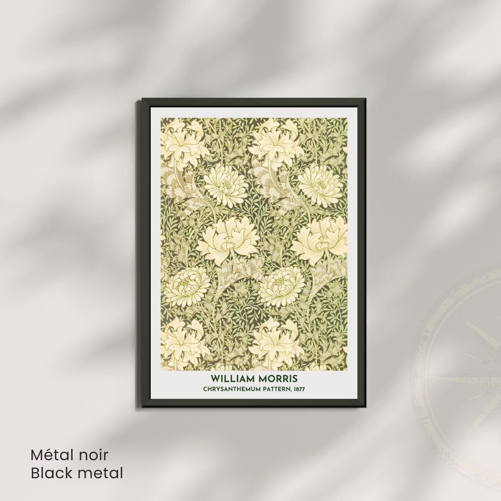 Affiche William Morris Chrysanthemum Pattern 1877 – Poster floral vintage Arts & Crafts, impression murale botanique, décoration intérieure-3
