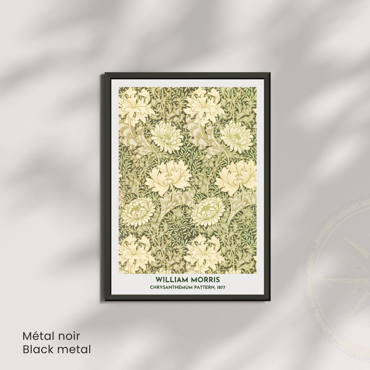 Affiche William Morris Chrysanthemum Pattern 1877 – Poster floral vintage Arts & Crafts, impression murale botanique, décoration intérieure-3