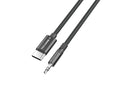 Techancy Cabo Audio Digital KQ2605 Type-C para 3.5mm, 1M, Trancado, Compativel com Telemovel, Carro e Auscultadores, Preto-0