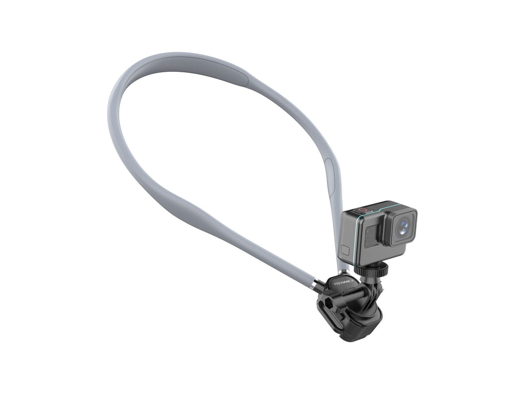 Techancy Suporte de Pescoco para Camaras e Telemoveis TI2346 com Braco Flexivel 70cm, Maos Livres, Cinzento-1