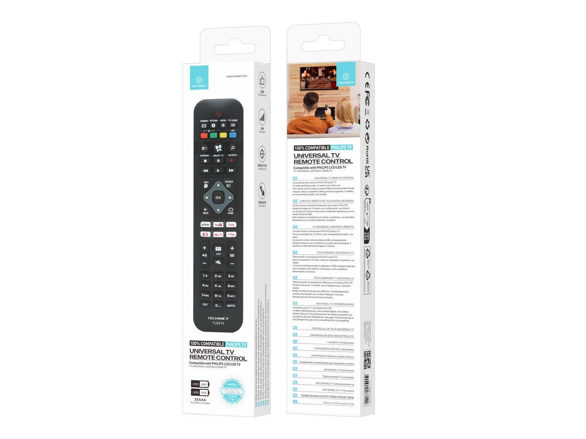 Techancy Controlo Remoto De Tv TU2414, Compatível Com Televisores Da Marca Philips, Emparelhamento Automático Sem Configuração-2