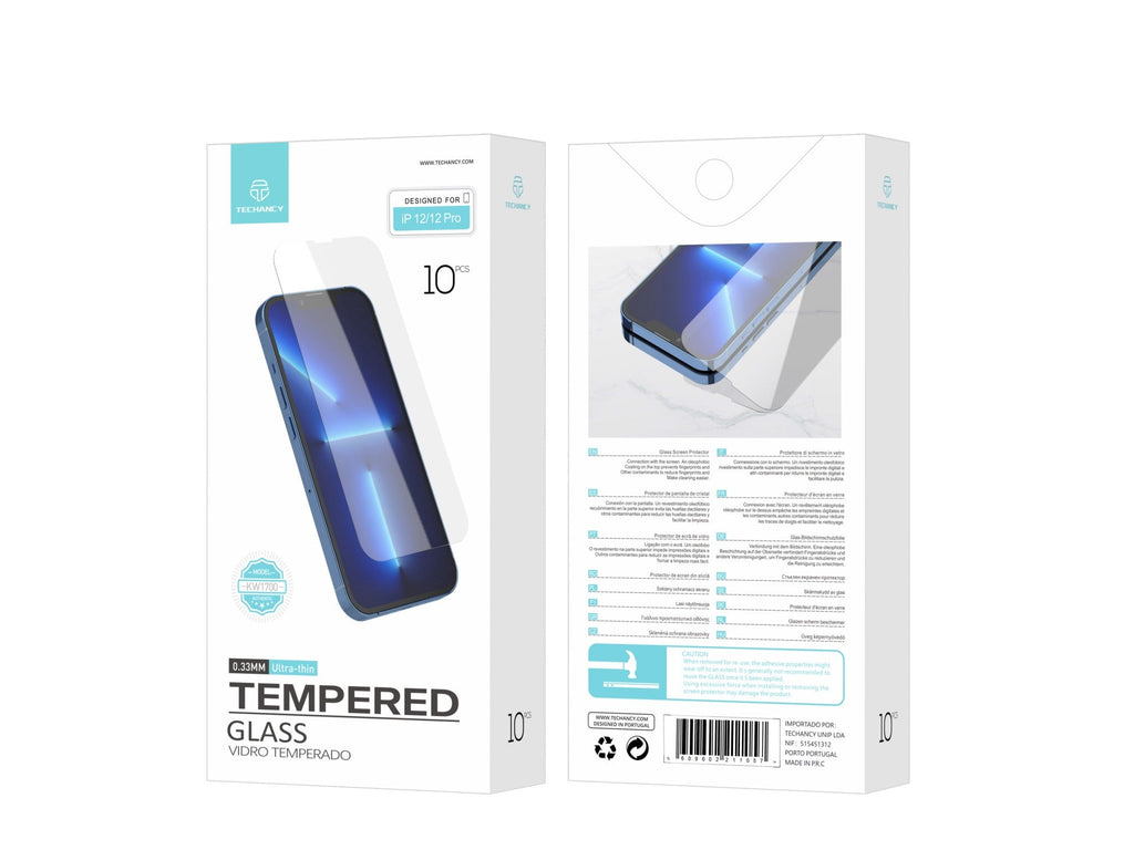 Techancy Película de Vidro Temperado  para iPhone 12/12 Pro KW1700 , 0.33MM, Anti-riscos, Alta Transparência, Fácil Aplicação-3