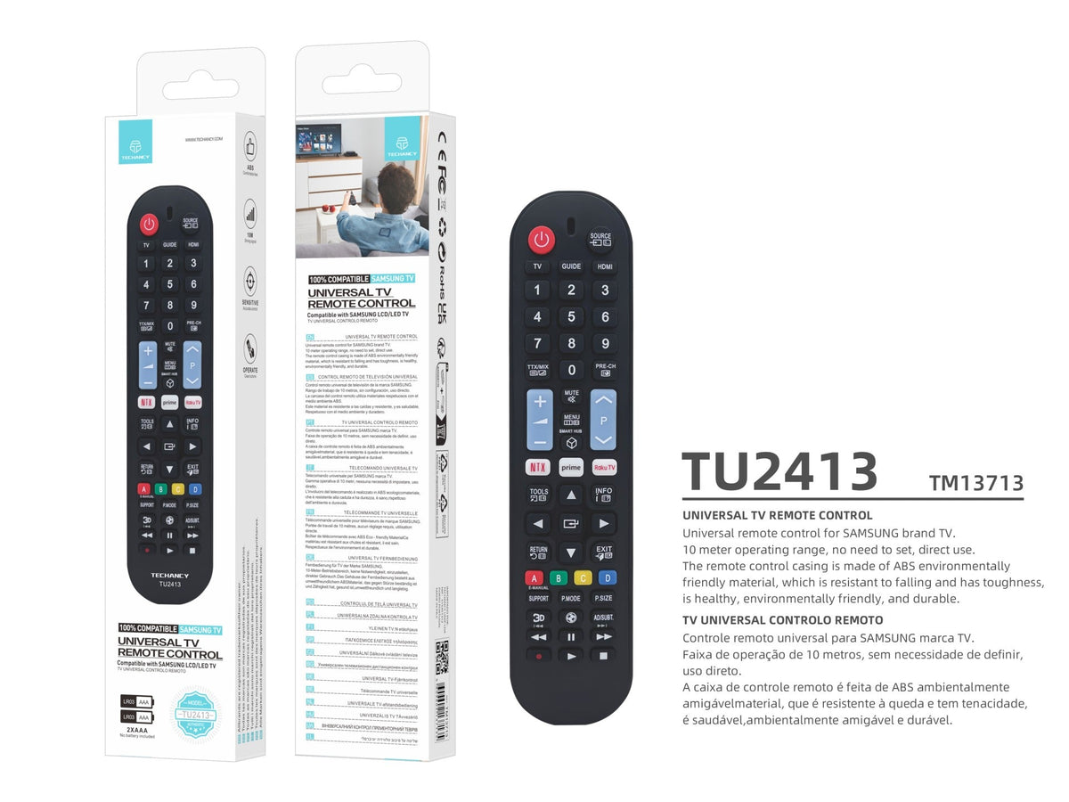 Techancy Controlo Remoto De Tv TU2413, Compatível Com Televisores Da Marca Samsung, Emparelhamento Automático Sem Configuração-3