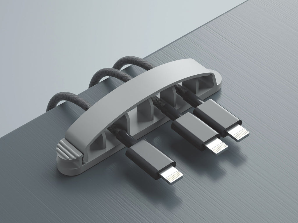 Suporte para abraçadeiras Techancy, TZ6291, embalagem com 3 unidades, prático para abrir e fechar para guardar cabos, cinzento-3