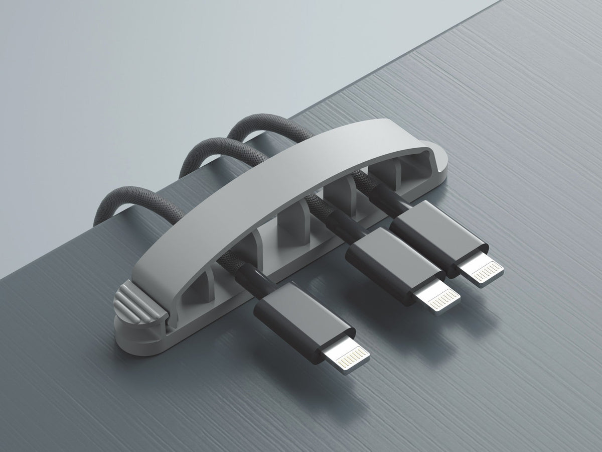 Suporte para abraçadeiras Techancy, TZ6291, embalagem com 3 unidades, prático para abrir e fechar para guardar cabos, cinzento-3