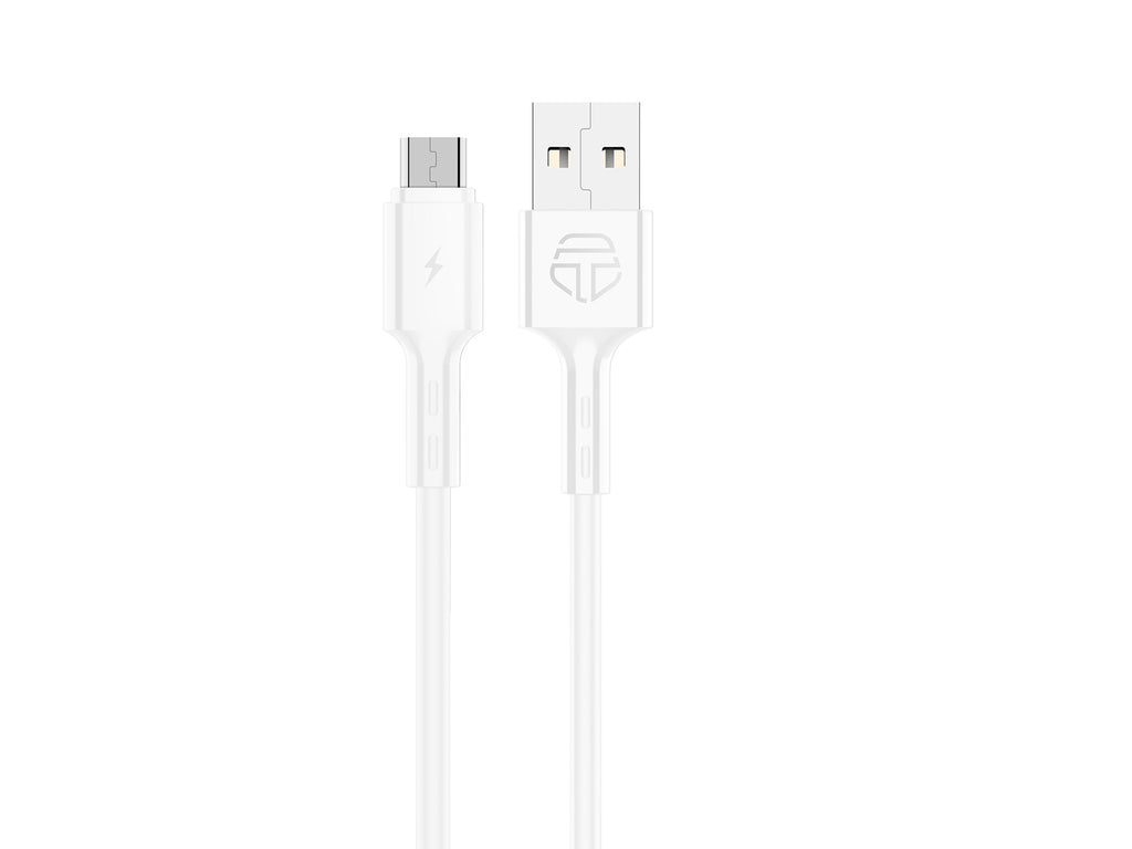 Techancy Cabo De Dados Usb-Micro, TB1738 1M, Carregamento Rápido 2,4A, Transferência De Dados, Branco-0