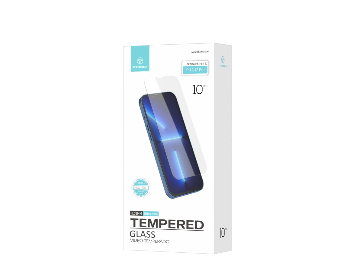 Techancy Película de Vidro Temperado  para iPhone 12/12 Pro KW1700 , 0.33MM, Anti-riscos, Alta Transparência, Fácil Aplicação-2