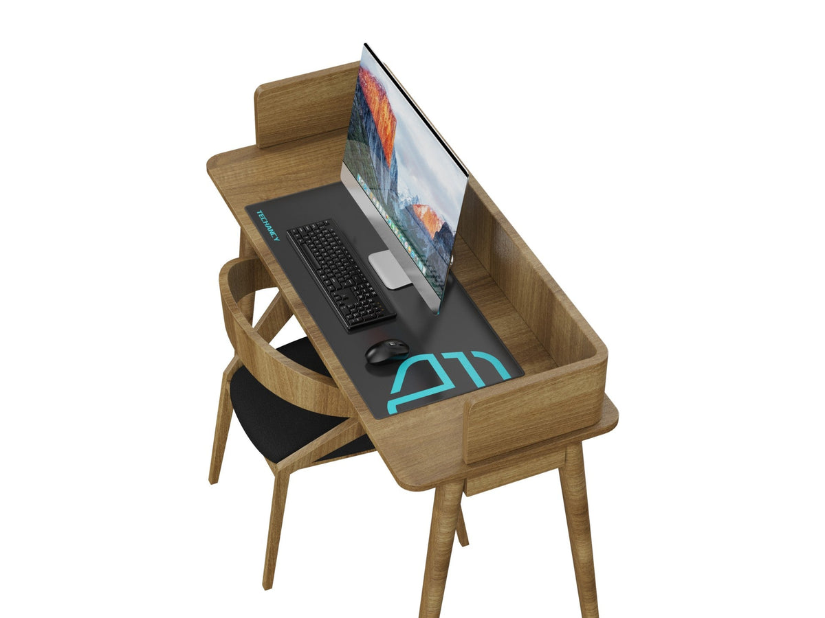 Tapete para rato Techancy 40 x 90 cm, TW2775, borracha antiderrapante, adequado para jogos de PC, preto-3