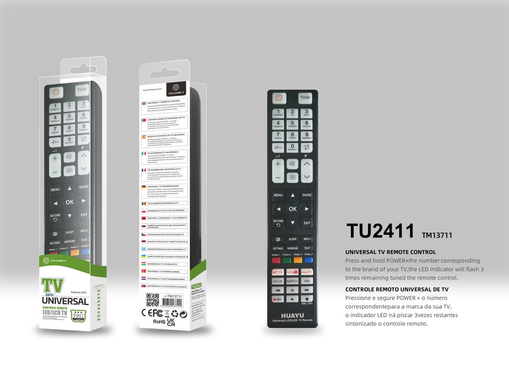 Techancy Telecomando Universal Para Tv  TU2411, Compatível Com Muitas Marcas De Televisores, Ligação De Adaptação Simples-3