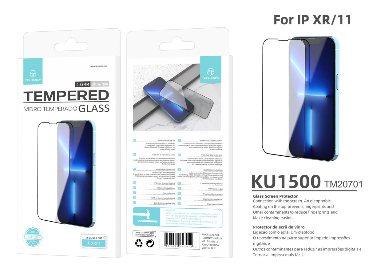 Techancy Película de Vidro Temperado  para iPhone XR/11 KW1500 , 0.33MM, Anti-riscos, Alta Transparência, Fácil Aplicação-3