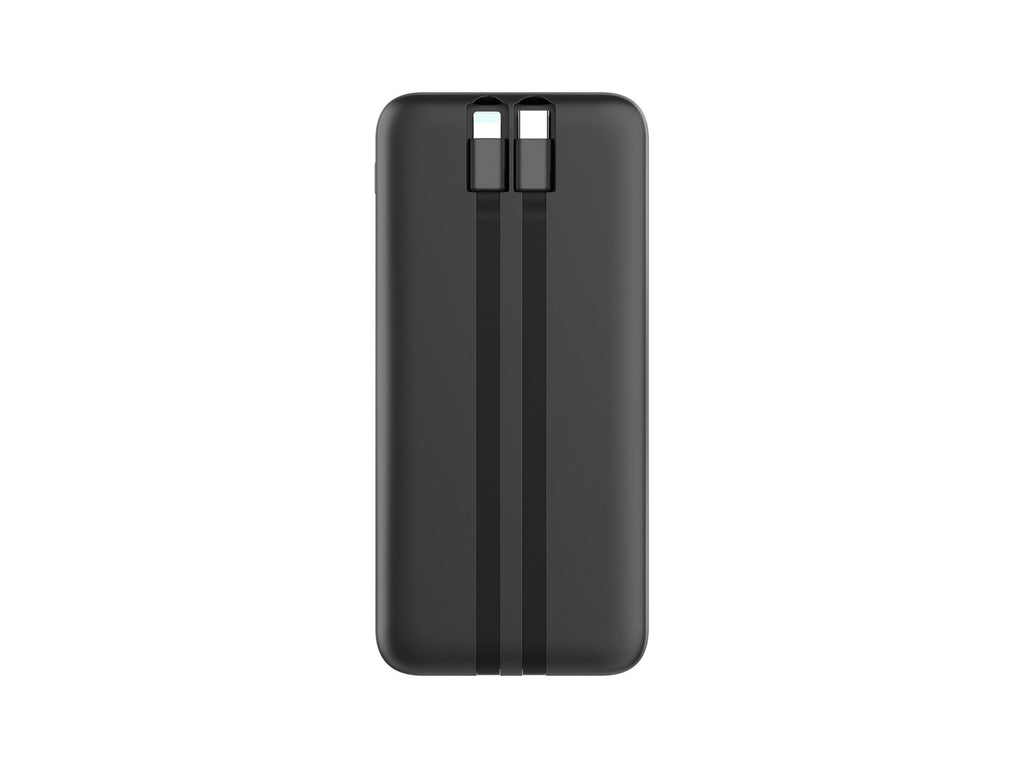 Techancy Mobile Power 10000mah 2.4a Charging TF2783, Cabo De Carregamento 2 Em 1 Usb C+Ip, Ecrã Digital De Energia, Preto-1