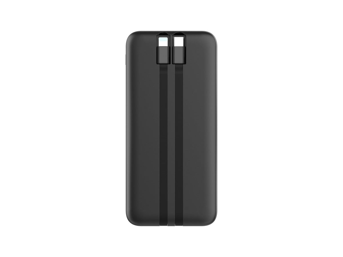 Techancy Mobile Power 10000mah 2.4a Charging TF2783, Cabo De Carregamento 2 Em 1 Usb C+Ip, Ecrã Digital De Energia, Preto-1