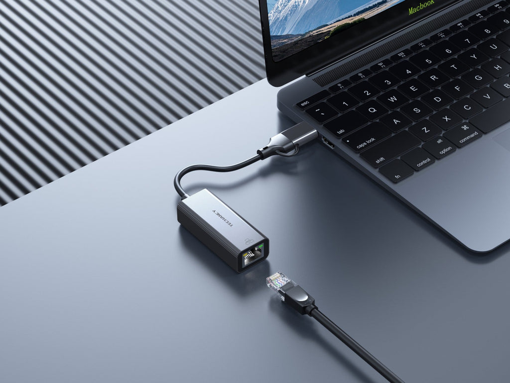 Techancy Adaptador Ethernet  USB-A/USB-C para RJ-45 MG1425 , compatível com Mac OS, iOS, sistemas Windows, 10/100 Mbps-2