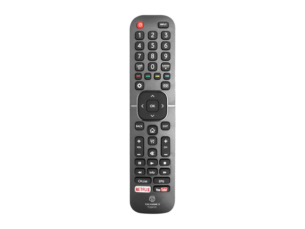 Controlo remoto sem fios Techancy TV, TU2410, sem necessidade de configuração, controlo remoto para televisores Hisense, preto-0