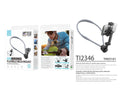 Techancy Suporte de Pescoco para Camaras e Telemoveis TI2346 com Braco Flexivel 70cm, Maos Livres, Cinzento