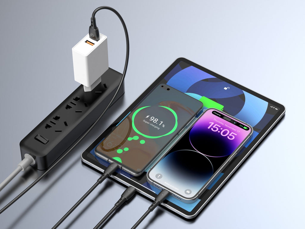 Techancy Cabo 3 em 1 TB1742, 2.4A, 1m Preto, USB-C/Micro/Lightning, CompatIvel com Dispositivos Diversos, Design Resistente-1