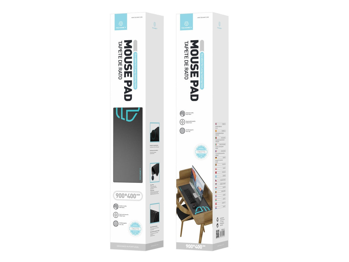 Tapete para rato Techancy 40 x 90 cm, TW2775, borracha antiderrapante, adequado para jogos de PC, preto-1