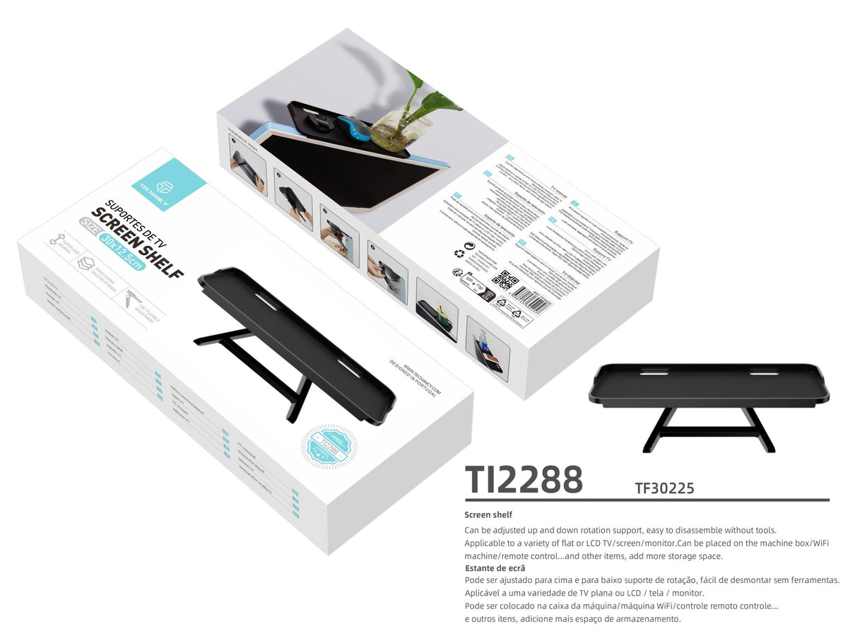 Suporte para monitor Techancy, bandeja para montagem de PC e TV, TI2288, preto-4