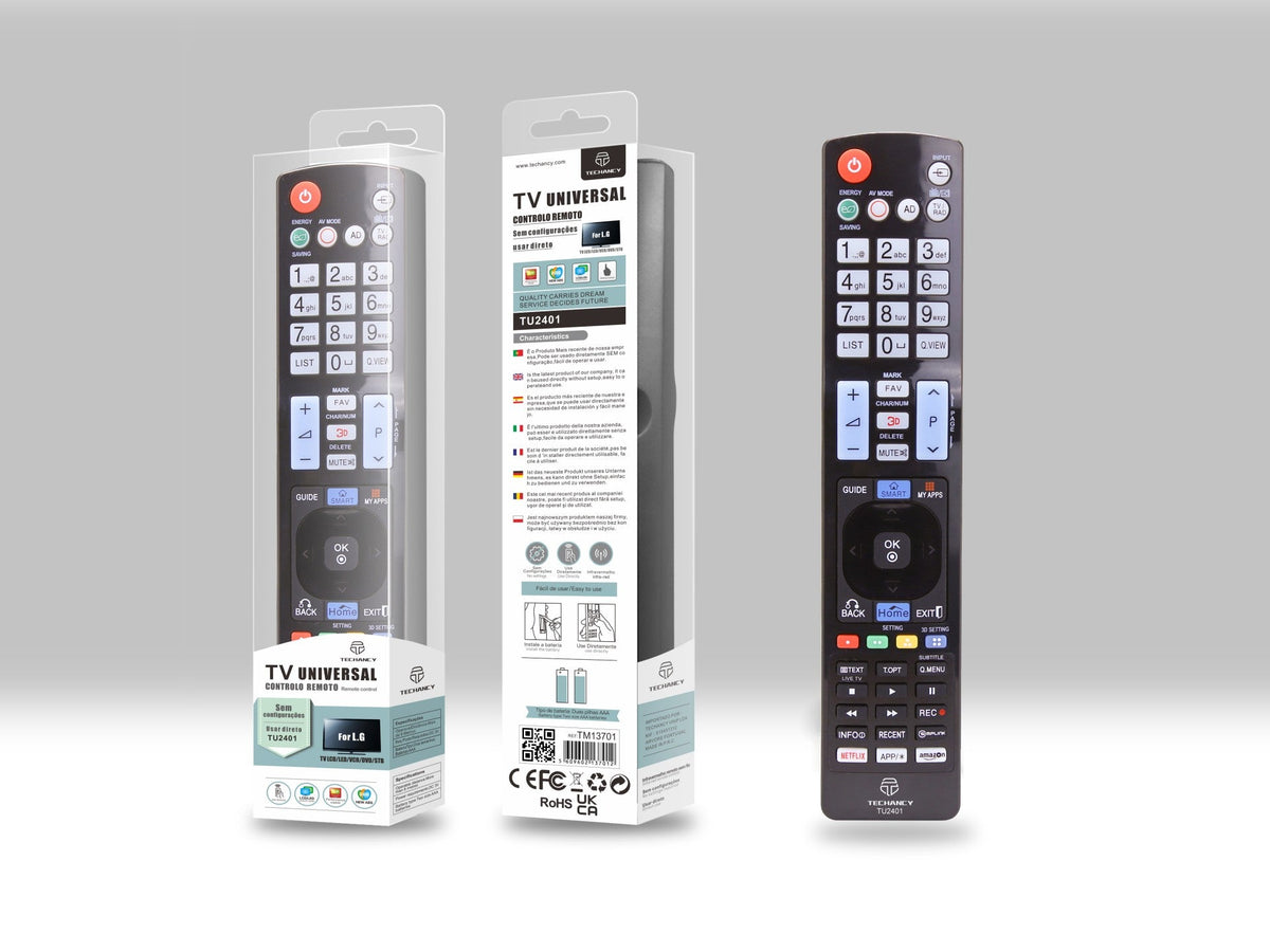 Techancy Controlo Remoto Do Televisor  TU2401, Alcance Sem Fios De 8m, Compatível Com Televisores Lg, Ligação Auto-Adaptável-2