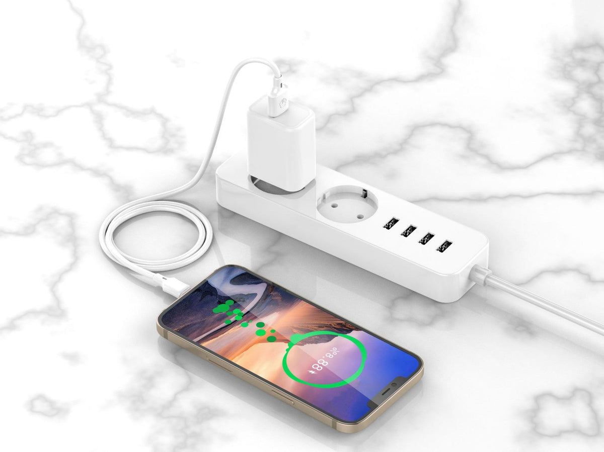 Techancy Cabo De Carregamento 3m Usb-Micro Branco TB1708, Carregamento Rápido De 2,4 A, Carregamento De Longo Alcance 3m-4